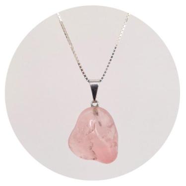 Imagem de Pingente Prata 925 Quartzo Rosa - Natural e Legítimo - Ponte Vecchio J