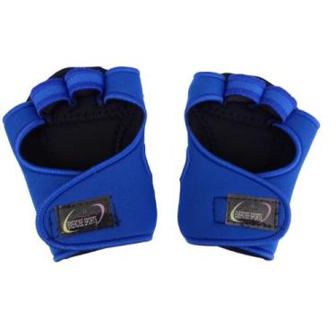 Imagem de Luva para Academia Luva sem Polegar de Neoprene Azul - Exercise Sports