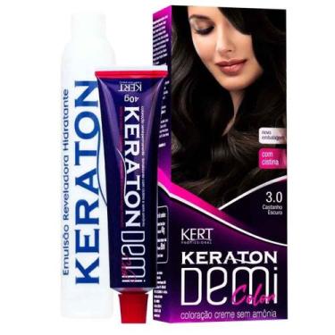 Imagem de Kit Coloração Semipermanente Demi Color 3.0 Castanho Escuro - Kert