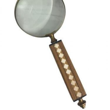 Imagem de Lupa de Aumento Decorativa Estilo Madeira com Detalhes 25cm - Decore F