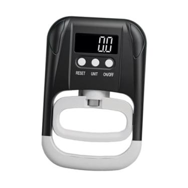 Imagem de Dynwave Testador eletrônico de força de preensão, medição de força da mão, dinamômetro de mão estável, aderência digital para acessórios de treino esportivo, Preto Branco