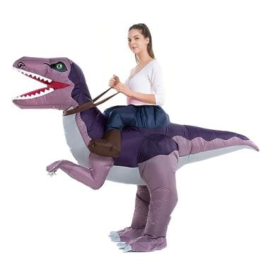 Imagem de HSCTEK Fantasia inflável de dinossauro para adultos, T-rex, velociraptor, tricerátopo, pteranodonte, Velociraptor, G