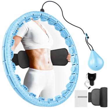 Imagem de SHANGUANG aro com peso infinito com cinto de suor, bambolê com peso para perda de peso de adultos, anel de exercício de cintura inteligente aro de fitness infinito plus size, equipamento de