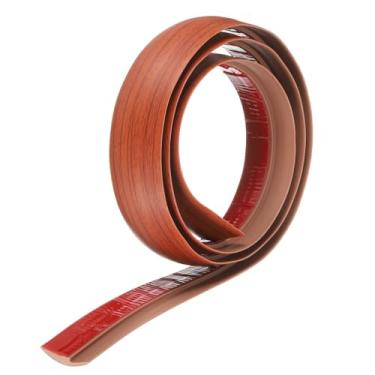 Imagem de HARFINGTON Faixa de transição de piso 3 cm 1 m autoadesiva PVC tapete para azulejo acabamento de borda de transição tira de cobertura para pisos irregulares altura 3 mm, grão de madeira marrom