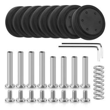 Imagem de Domiella 8 peças de substituição de rodas de bagagem de 50 mm, rodas giratórias suaves, kit de reparo de rodas de carrinho de borracha resistente ao desgaste, A52