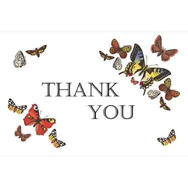 Imagem de Tree-Free Greetings Cartões de agradecimento com envelopes brancos para simpatia, chá de bebê, formatura, 10x15 polegadas, conjunto de 12, borboleta branca simpatia 3 (TK61430)
