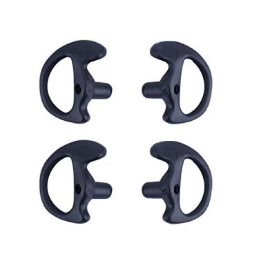 Imagem de Yolipar Fone de ouvido de silicone macio de substituição para walkie talkie, kit de áudio com tubo acústico de ar (preto, grande (2 pares))