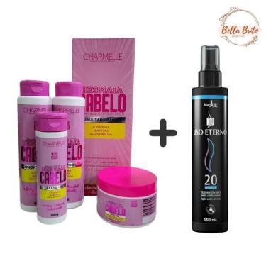 Imagem de Kit desmaia cabelo e spray liso perfeito, cabelos mais alinhados e hid