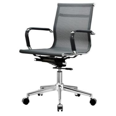 Imagem de Cadeira Sydney Diretor Tela Preta Base Cromada - 67521 - Sun House