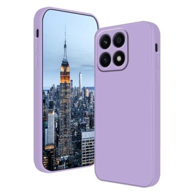 Imagem de Wousunly Compatível com Xiaomi 14T Pro, capa de silicone líquido, verde-escuro, toque suave para Xiaomi 14T Pro, capa fina de silicone à prova de choque (roxa)