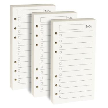 Imagem de (Conjunto de 270 folhas) Refil de papel para lista de tarefas A6, refis de mini fichário, papel de folha solta de 6 furos para caderno de agenda de orçamento A6 (9,5 x 17,2 cm)