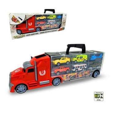 Imagem de Caminhao Maleta com Rampa Mini Carrinhos Helicoptero Acessorios Nettoy