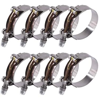 Imagem de Glarks 8 braçadeiras de mangueira de aço inoxidável de 57 – 65 mm com parafuso em T de admissão turbo