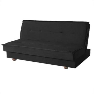 Imagem de Sofá Cama Diamante 2 Lugares 180cm Aifos Tecido Suede Cor Preto - Estr