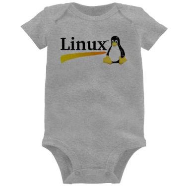 Imagem de Body Bebê Linux - Foca na Moda, Cinza, P