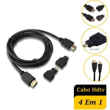 Imagem de Cabo Hdtv 4 Em 1 Micro e Mini 1.5m 1080p Adaptador Premium - It-Blue