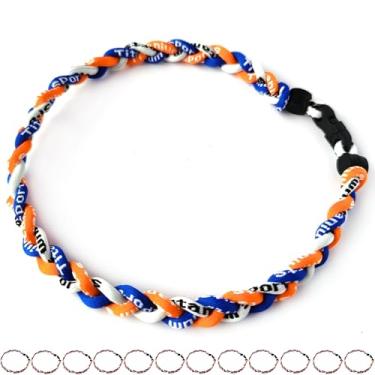 Imagem de Pacote com 12 colares de beisebol de corda de titânio tornado de corda de beisebol, 18", nylon e titânio, Sem Pedra Preciosa