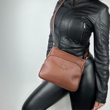 Imagem de Bolsa recuo em couro legítimo b.1001, Tabaco