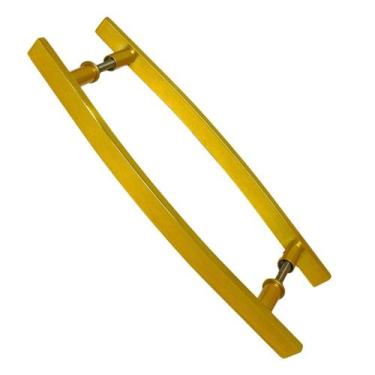 Imagem de Puxador Duplo Alumínio Curvo 40cm Porta Pivotante Dourado - Montelar A