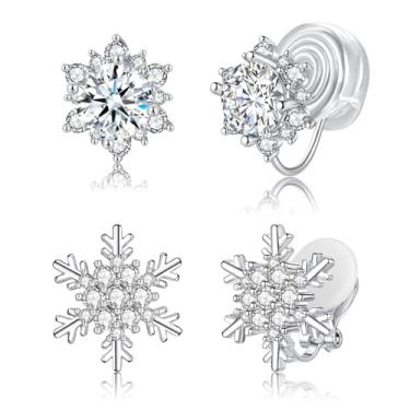 Imagem de Dlknp Brincos femininos com clipe de ouro 14K, não perfurados, irregulares, hipoalergênicos e leves, Metal, Sem pedra preciosa