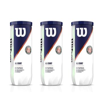 Imagem de 9 Bolas de Tênis Wilson Roland Garros All Court - 3 Tubos