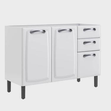 Imagem de Balcão em Aço 120cm 3 Portas e 2 Gavetas sem Tampo New Premium Itatiaia