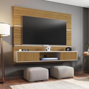 Imagem de Painel Fagundes Cinomomo Off White Pintura 3D Ripada - CasaH