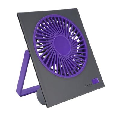 Imagem de Bateria de Fãs de Mesa Operada, 4 Velocidades Ultra Quiet Working Desktop Mini Fan Pessoal para Escritório Em Casa Ao Lado de Viagens Ao Ar Livre (cinza roxo)