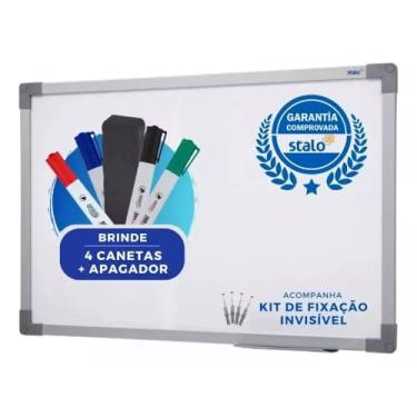 Imagem de Stalo Lousa Branca 120x90cm Escolar Apagador E Canetas