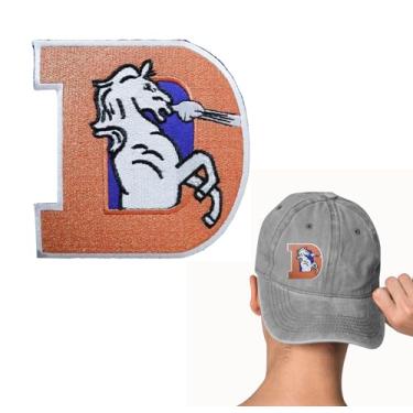 Imagem de 9,9 cm x 9,9 cm emblema esportivo bordado ferro quente - logotipo futebol Broncos fãs D - colete jaqueta jeans moletom com capuz mochila patcha ferro quente em/costurar no patch - chapéu, mochilas