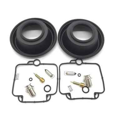 Imagem de 2 conjuntos de kit de reparo de carburador diafragma de êmbolo para Suzuki GS500E 1994-2000 GS 500 E kit de reparo de metal e borracha