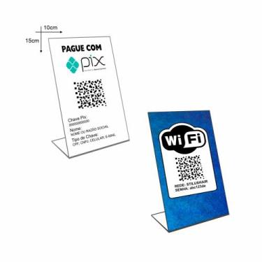 Imagem de Plaquinhas Display de PIX, Wi-fi, etc - 10x15cm - Genérica