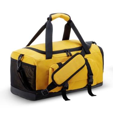 Imagem de XEYOU Bolsa de ginástica para mulheres e homens, bolsa esportiva de viagem com compartimento para sapatos e bolso molhado, bolsa de viagem antifurto de fim de semana para avião, bolsa de treino