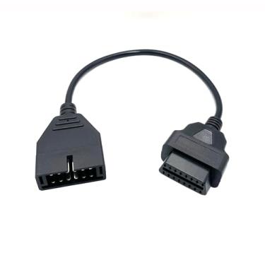 Imagem de Cabo adaptador OBD1 para OBD2 de 16,14 polegadas, cabo de scanner e ferramenta de diagnóstico de 12 pinos para conector OBD1 OBD2 de 16 pinos compatível com veículos GM