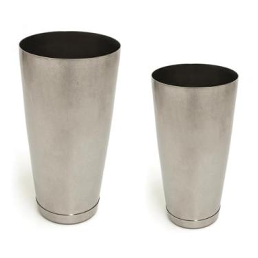 Imagem de Conjunto de latas para coqueteleira Spill-Stop 803-24, 793 g/510 g, aço inoxidável envelhecido. Ambas as latas são feitas de aço inoxidável com fundo reforçado