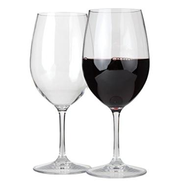 Imagem de Lily's Home Taças de vinho tinto inquebráveis Cabernet e Merlot Bordeaux, feitas de plástico Tritan inquebrável, para uso interno e externo, reutilizáveis e transparentes, 590 ml cada, conjunto de 2