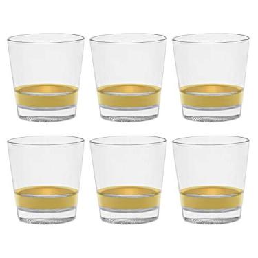 Imagem de Barski - Qualidade europeia - Vidro - Conjunto de 6 - Copos duplos à moda antiga - Design exclusivo - com pulseira de ouro - 382 g - Feito na Europa