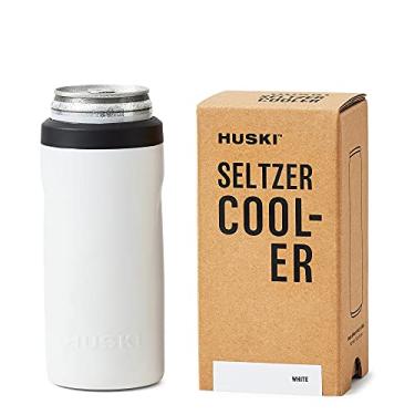 Imagem de Huski Cooler fino para latas | NOVO | Suporte de bebida skinny premium de 355 ml para água rígida, cerveja, refrigerante | Aço inoxidável 316 com isolamento triplo | Design sem costura | Funciona como um copo (branco)