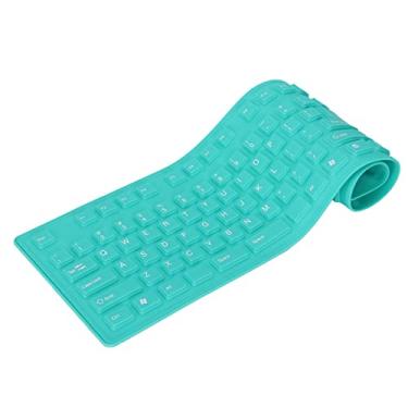 Imagem de Teclado dobrável de silicone USB com fio teclado alternado à prova d'água para PC, laptop, notebook, 2 cores, 108 teclas (verde)