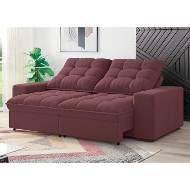 Imagem de Sofá 3 Lugares Retrátil-reclinável Linoforte Benetton Com Revestimento Em Suede Vermelho