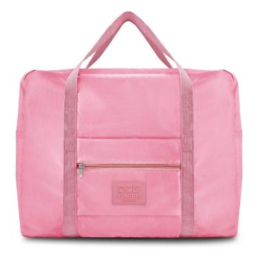 Imagem de Bolsa De Viagem Dobrável Retangular Estampa Lisa Jacki Design Rosa