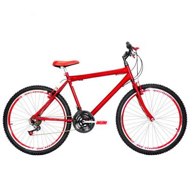 Imagem de Bicicleta Masculina Aro 26 Mtb Aero 18 Marchas Cor Vermelha