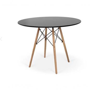 Imagem de Mesa Eiffel Preta 80cm Madeira Ideal Para Cozinha Sala De Jantar Ou Escritório