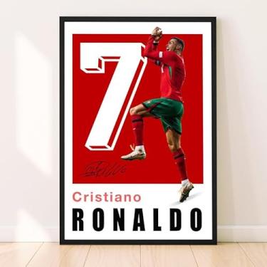 Imagem de Pôster Ronaldo, pôsteres famosos de jogadores de futebol, pôsteres de Cristiano Ronaldo para quarto de meninos, arte de parede de futebol, presente para fãs de futebol, arte de parede de Cristiano