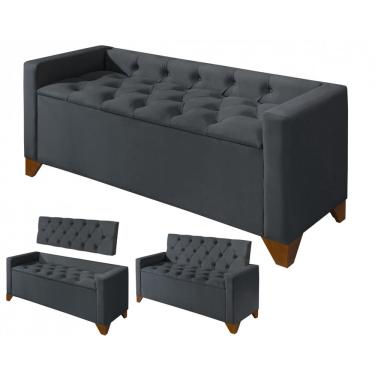 Imagem de Sofá Banco Divã Recamier Baú Califórnia 1,30m Moderno Luxo Recepção Quarto Confortavel