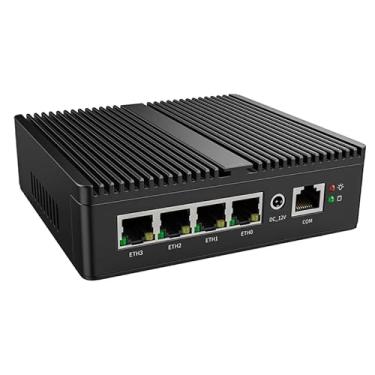 Imagem de HKUXZR Dispositivo De Micro Firewall, 4 Portas Lan Inter I226-V 2.5Gbe, Mini Pc Celeron N100 Quad Core Sem Ventoinha, Compatível Com Roteador Vpn Aes-Ni Barebone (Sem Ram, Ssd)