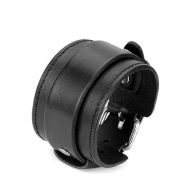 Imagem de JAOYU Pulseira de couro punk pulseira de couro gótico pulseira de rock pulseira de motociclista para homens braçadeira de couro preta joia feita à mão, Large, Couro sintético, Sem Pedra Preciosa