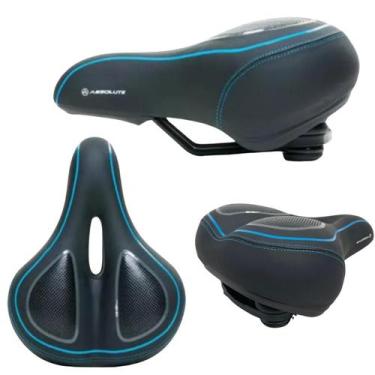 Imagem de Selim Absolute Com Gel Elastômero Super Confortável Bike, Preto, Azul