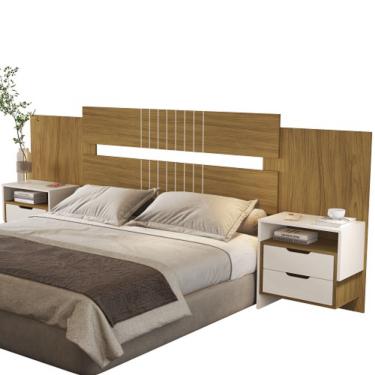 Imagem de Cabeceira Luiza De Casal Expansível Nature/Off White – VJ Móveis