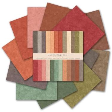 Imagem de 24 folhas de papel para scrapbook cores sólidas – folhas de artesanato em tom de terra dupla face para decoração de cartões de fundo faça você mesmo, álbum de fotos, 30,5 x 30,5 cm (tom de terra